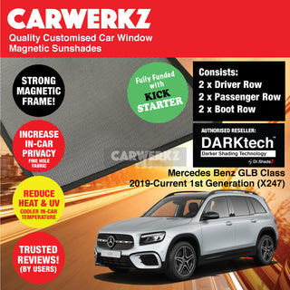 Dr Shadez Darktech Mercedes Benz GLB Class 2019-Current 1st Generation (X247) Germany SUV Customised Window Magnetic Sunshades