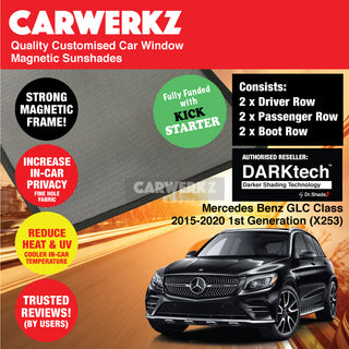 Dr Shadez DARKTECH Mercedes Benz GLC Class 2015-2020 1st Generation (X253) Germany SUV Customised Window Magnetic Sunshades