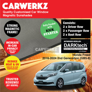 Dr Shadez DARKtech Honda Freed 2016-2024 2nd Generation (GB5 GB6 GB7 GB8) Japan MPV Customised Window Magnetic Sunshades