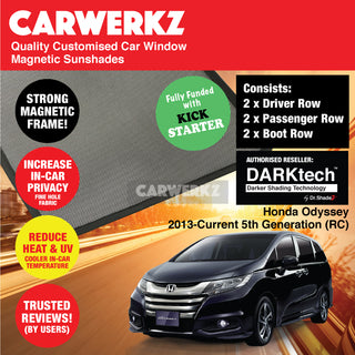 Dr Shadez DARKtech Honda Odyssey 2013-Current 5th Generation (RC) Japan MPV Customised Window Magnetic Sunshades