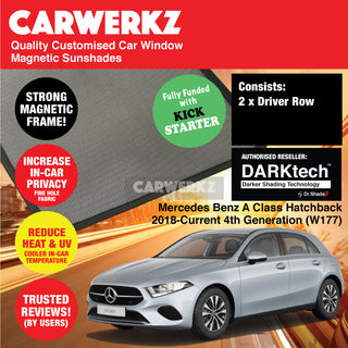 Dr Shadez DARKtech Mercedes Benz A Class Hatchback 2018-Current 4th Generation (W177) Germany Hatchback Customised Window Magnetic Sunshades