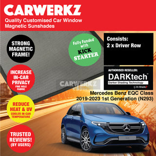 Dr Shadez DARKtech Mercedes Benz EQC Class 2019-2023 1st Generation (N293) Germany Electric SUV Customised Window Magnetic Sunshades