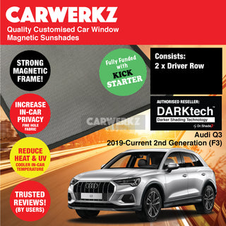Dr Shadez DARKtech Audi Q3 2019-Current 2nd Generation (F3) Germany SUV Customised Window Magnetic Sunshades