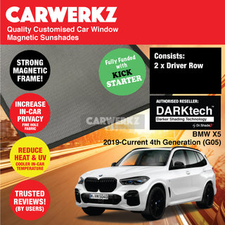 Dr Shadez DARKtech BMW X5 2019-Current 4th Generation (G05) Germany SUV Customised Window Magnetic Sunshades