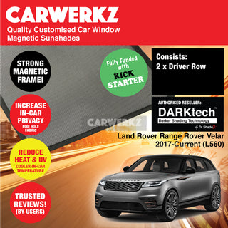 Dr Shadez DARKtech Land Rover Range Rover Velar 2017-Current (L560) United Kingdom SUV Customised Window Magnetic Sunshades