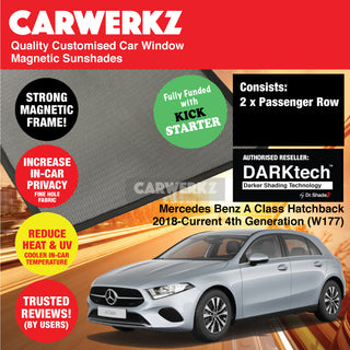 Dr Shadez DARKtech Mercedes Benz A Class Hatchback 2018-Current 4th Generation (W177) Germany Hatchback Customised Window Magnetic Sunshades - CarWerkz.com