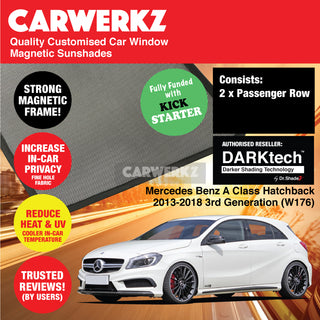 Dr Shadez DARKtech Mercedes Benz A Class Hatchback 2013-2018 3rd Generation (W176) Germany Hatchback Customised Window Magnetic Sunshades
