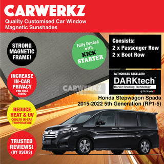 Dr Shadez DARKtech Honda Stepwagon Spada 2015-2022 5th Generation (RP1-5)  Japan MPV Customised Window Magnetic Sunshades