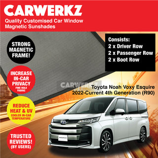 Customised Window Magnetic Sunshades for Toyota Noah Voxy Esquire Suzuki Landy 2022-Current 4th Generation (R90) Japan MPV