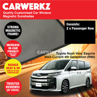 Customised Window Magnetic Sunshades for Toyota Noah Voxy Esquire Suzuki Landy 2022-Current 4th Generation (R90) Japan MPV - CarWerkz.com