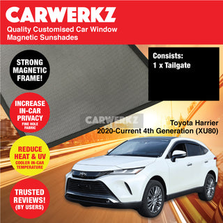 Customised Window Magnetic Sunshades for Toyota Harrier 2020-Current 4th Generation (XU80) Japan SUV - CarWerkz.com