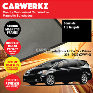 Customised Window Magnetic Sunshades for Toyota Prius Alpha Prius V Prius+ 2011-2022 3rd Generation (ZVW40) Japan Hybrid MPV