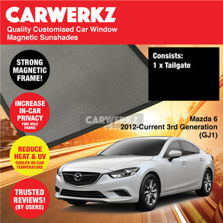 Customised Window Magnetic Sunshades for Mazda 6 Atenza 2012-Current 3rd Generation (GJ1) Japan Sedan - CarWerkz.com