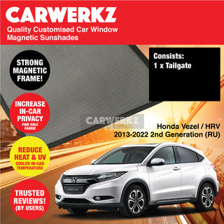 Customised Window Magnetic Sunshades for Honda Vezel HRV Petrol Hybrid 2013-2022 2nd Generation (RU) Japan SUV
