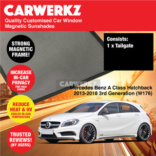Customised Window Magnetic Sunshades for Mercedes Benz A Class 2013-2018 3rd Generation (W176) Germany Hatchback - CarWerkz.com