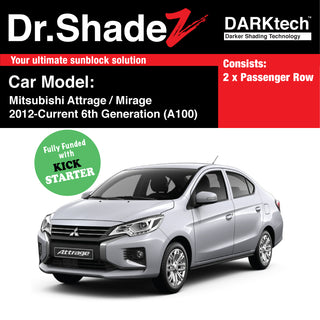 Dr Shadez DARKtech Mitsubishi Attrage Mirage 2012-Current 6th Generation (A100) Japan Sedan Customised Window Magnetic Sunshades - CarWerkz.com