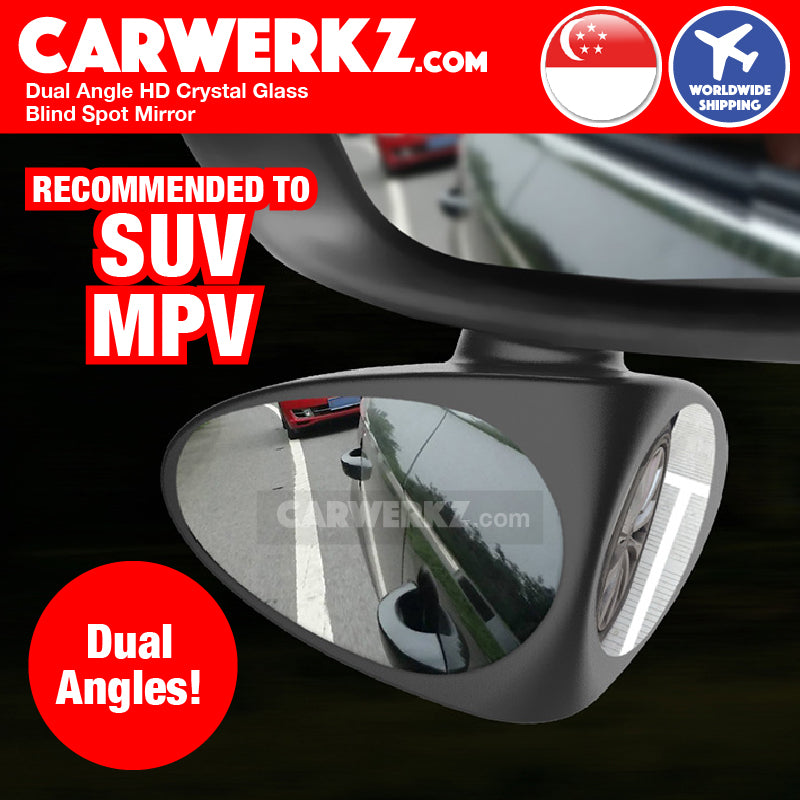 3R Car Side Mirror HD Crystal Glass Dual Angle Blind Spot Mirror (Left)