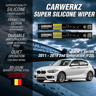 Carwerkz Silicone Wipers for BMW 1 Series 2011-2019 2nd Generation (F20)