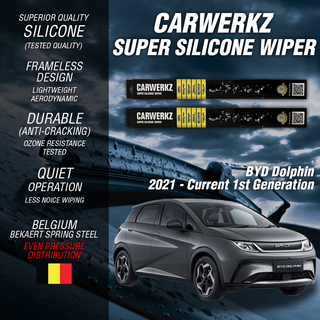 Carwerkz Silicone Wipers for BYD Dolphin 2021-Current 1st Generation