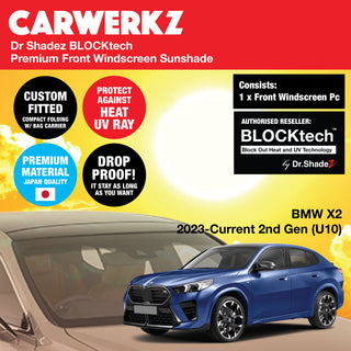Dr Shadez BLOCKtech Premium Front Windscreen Foldable Sunshade for BMW X2 2023-Current 2nd Generation (U10)