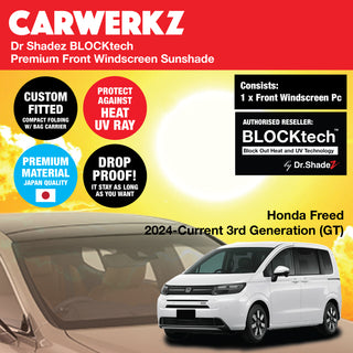 Dr Shadez BLOCKtech Premium Front Windscreen Foldable Sunshade for Honda Freed 2024-Current 3rd Generation (GT)