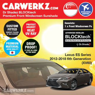 Dr Shadez BLOCKtech Premium Front Windscreen Foldable Sunshade for Lexus ES Series 2012-2018 6th Generation (XV60)