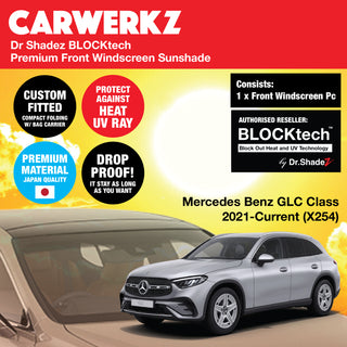Dr Shadez BLOCKtech Premium Front Windscreen Foldable Sunshade for Mercedes Benz GLC Class 2021-Current 2nd Generation (X254)