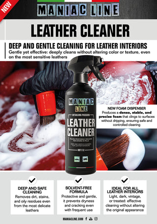 Maniac Line Leather Cleaner 500ml (Detailer level deep clean leather cleaner for all type of leather)