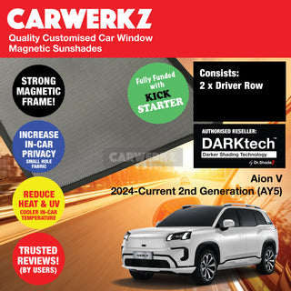 DARKtech Aion V 2024-Current 2nd Generation (AY5) China Electric SUV Window Magnetic Sunshades