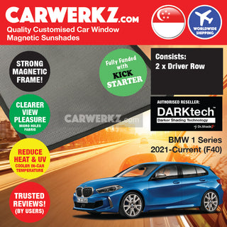 Dr Shadez DARKtech BMW 1 Series 2021-Current 3rd Generation (F40) Germany Hatchback Customised Window Magnetic Sunshades