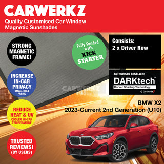 Dr Shadez DARKtech BMW X2/IX2 2023-Current 2nd Generation (U10) Germany SUV Customised Magnetic Sunshades
