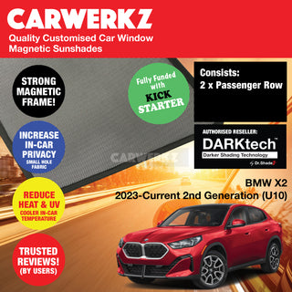 Dr Shadez DARKtech BMW X2/IX2 2023-Current 2nd Generation (U10) Germany SUV Customised Magnetic Sunshades