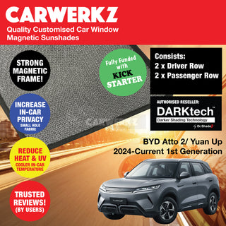 Dr Shadez DARKtech BYD ATTO 2 Yuan Up 2024-Current 1st Generation All-Electric Subcompact Crossover SUV Window Magnetic Sunshades