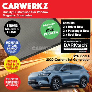 Dr Shadez DARKtech BYD Seal U Sealion 6 Song Plus 2020-Current 1st Generation China EV Customised Car Window Magnetic Sunshades