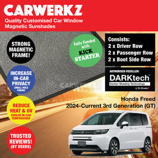 Dr Shadez DARKtech Honda Freed 2024-Current 3rd Generation (GT) Customised Japan MPV Window Magnetic Sunshades