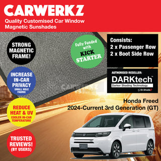 Dr Shadez DARKtech Honda Freed 2024-Current 3rd Generation (GT) Customised Japan MPV Window Magnetic Sunshades - CarWerkz.com