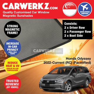 Honda Odyssey 2022-Current 5th Generation (RC Facelift) Japan MPV Customised Window Magnetic Sunshades