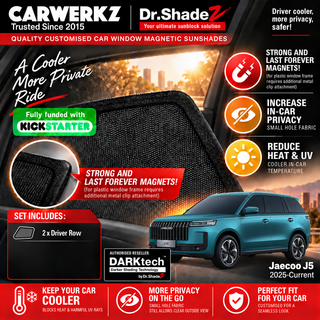 Dr Shadez DARKtech Jaecoo J5 2025-Current China Electric SUV Customised Car Window Magnetic Sunshades