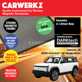 Dr Shadez DARKtech Jaecoo J6 2024-Current 1st Generation China EV Customised Car Window Magnetic Sunshades