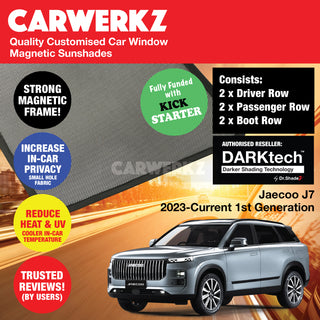Dr Shadez DARKtech Jaecoo J7 2023-Current 1st Generation China EV Customised Car Window Magnetic Sunshades - CarWerkz.com