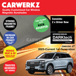 Dr Shadez DARKtech Jaecoo J7 2023-Current 1st Generation China EV Customised Car Window Magnetic Sunshades