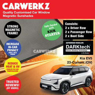 Dr Shadez DARKtech Kia EV5 2023-Current (OV) Korea SUV Customised Magnetic Sunshades - CarWerkz.com