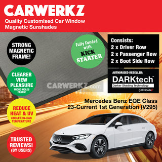 Dr Shadez DARKtech Mercedes Benz EQE Class 2023-Current 1st Generation (V295) Germany Electric Sedan Customised Car Window Magnetic Sunshades