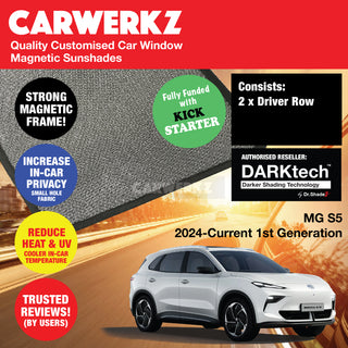 Dr Shadez DARKtech MG S5 2024-Current 1st Generation China Electric SUV Customised Car Window Magnetic Sunshades - CarWerkz.com
