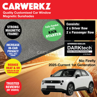 Dr Shadez DARKtech Nio Firefly 2025-Current 1st Generation China Compact Hatchback Customised Window Magnetic Sunshades - CarWerkz.com
