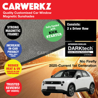 Dr Shadez DARKtech Nio Firefly 2025-Current 1st Generation China Compact Hatchback Customised Window Magnetic Sunshades