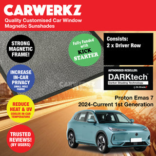 Dr Shadez DARKtech Proton Emas 7 2024-Current 1st Generation Malaysia Electric SUV Customised Car Window Magnetic Sunshades - CarWerkz.com