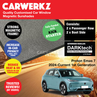 Dr Shadez DARKtech Proton Emas 7 2024-Current 1st Generation Malaysia Electric SUV Customised Car Window Magnetic Sunshades - CarWerkz.com