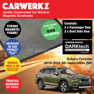 Dr Shadez DARKtech Subaru Forester 2018-2024 5th Generation (SK) Japan SUV Customised Window Magnetic Sunshades - CarWerkz.com