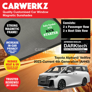 Dr Shadez DARKtech Toyota Alphard Vellfire 2023-Current 4th Generation (AH40) Customised Magnetic Sunshades